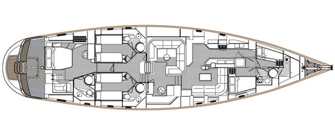 Oyster 625 - one of the many layouts ©  SW